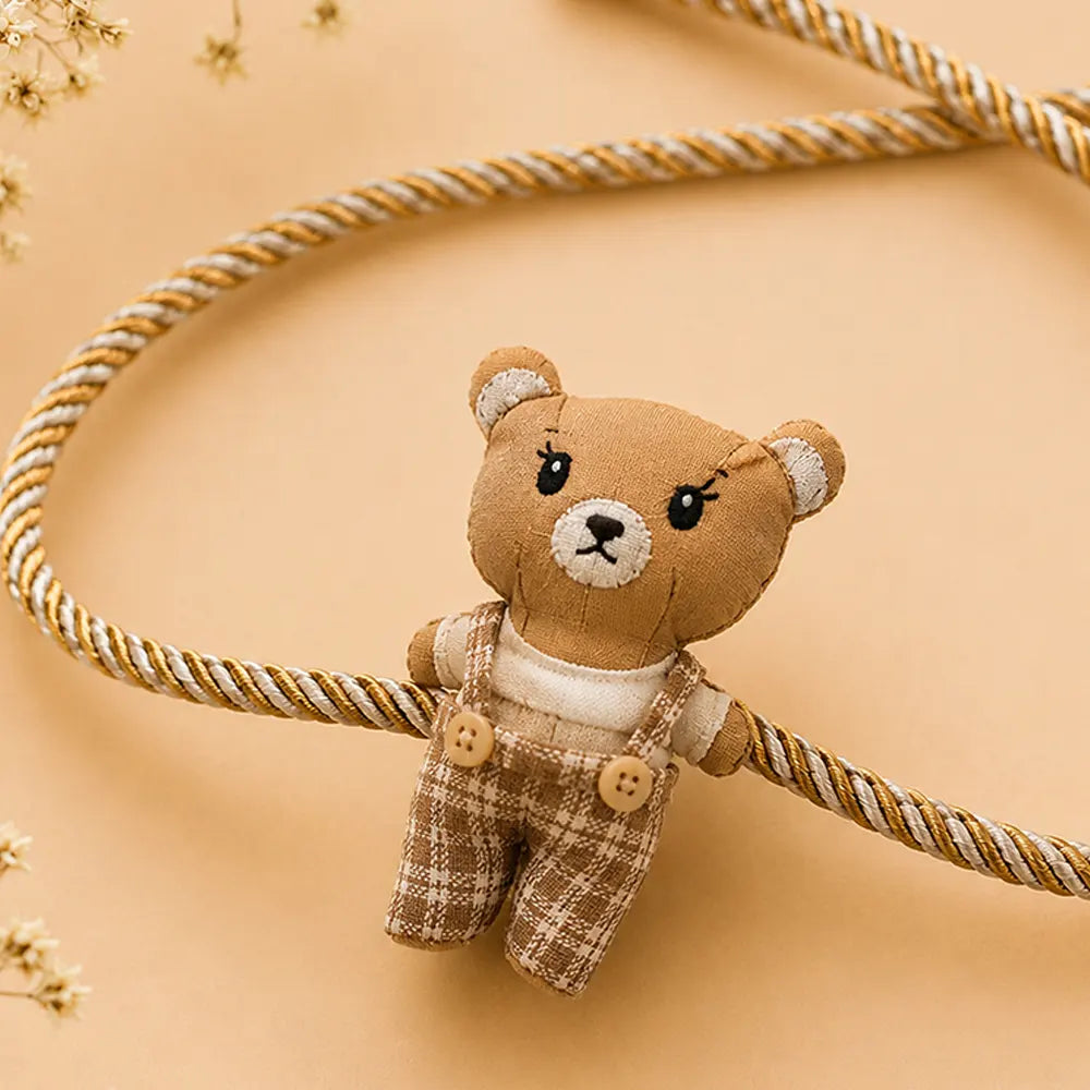 Dual style Checks Teddy Bear Rakhi & Broach clip for Kids