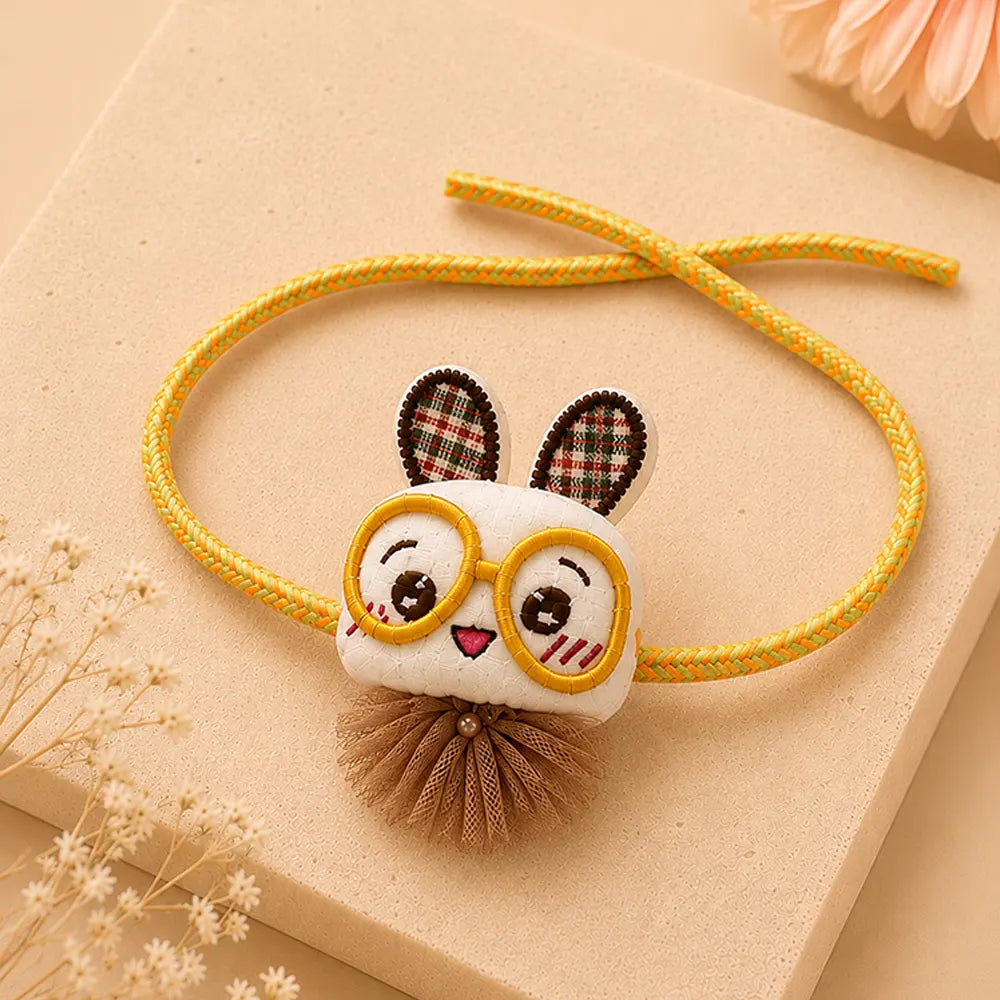 Dual style Glasses Bunny Rakhi & Broach Clip for Kids