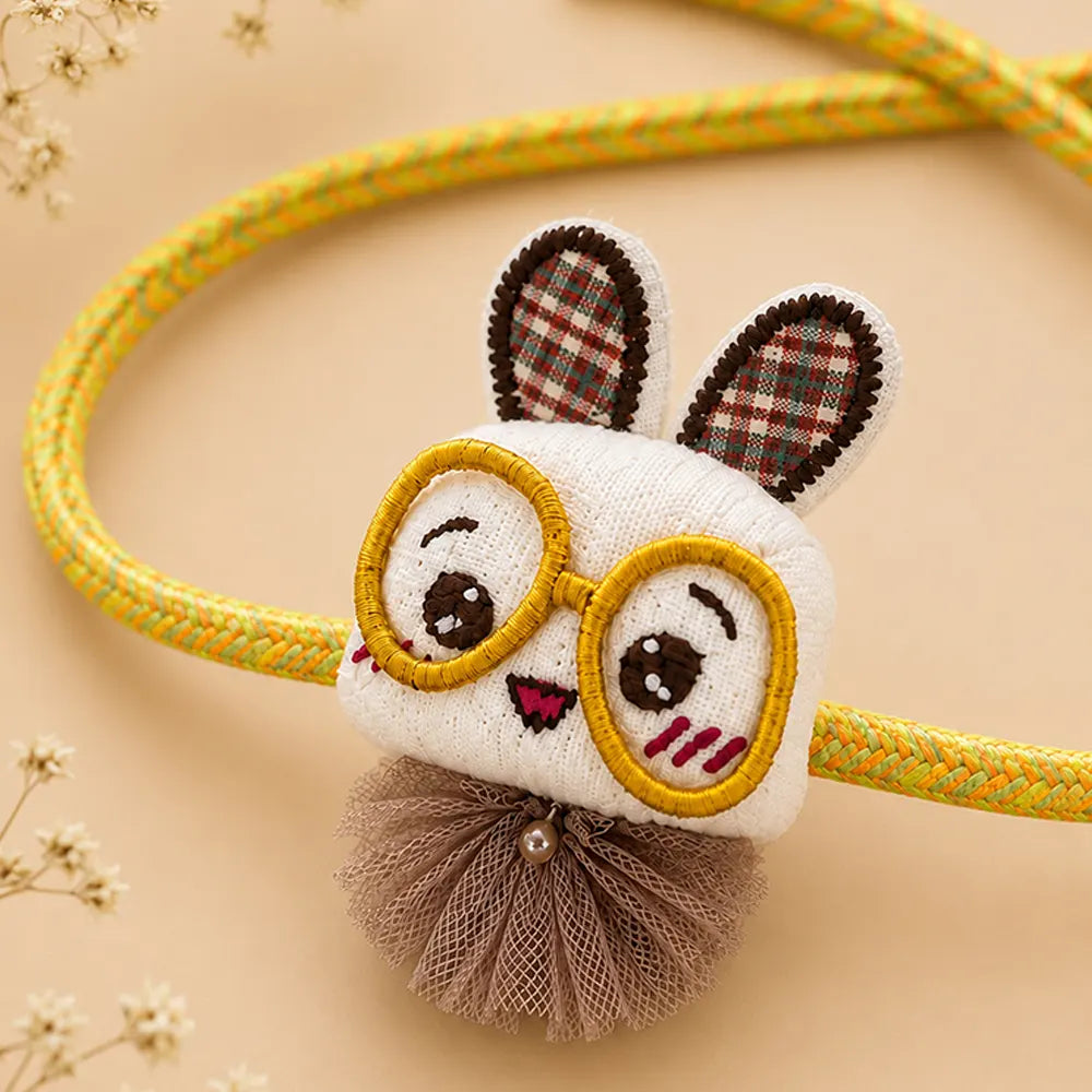 Dual style Glasses Bunny Rakhi & Broach Clip for Kids