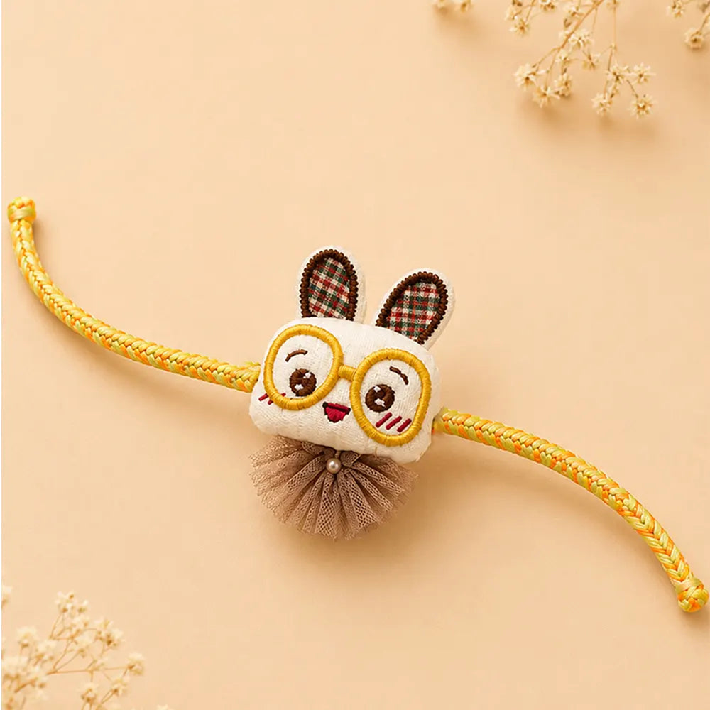 Dual style Glasses Bunny Rakhi & Broach Clip for Kids
