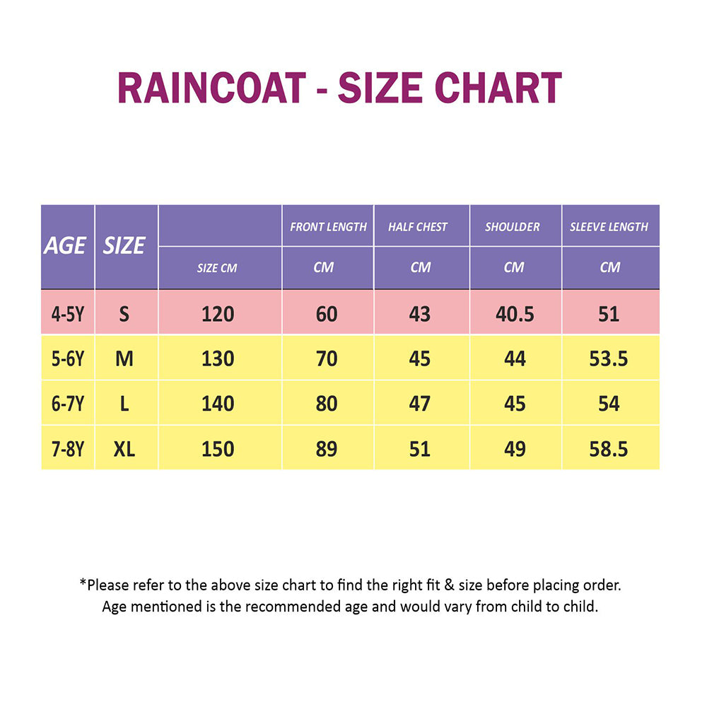 Pink All Over Unicorn Knee Length Raincoat for Kids
