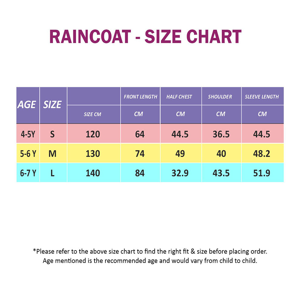 Blue Orange Dino Digger Knee Length Raincoat for Kids