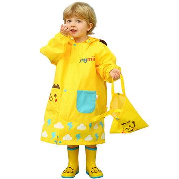 Cloudy 3d Lion bright yellow Long Style Raincoat for Kids
