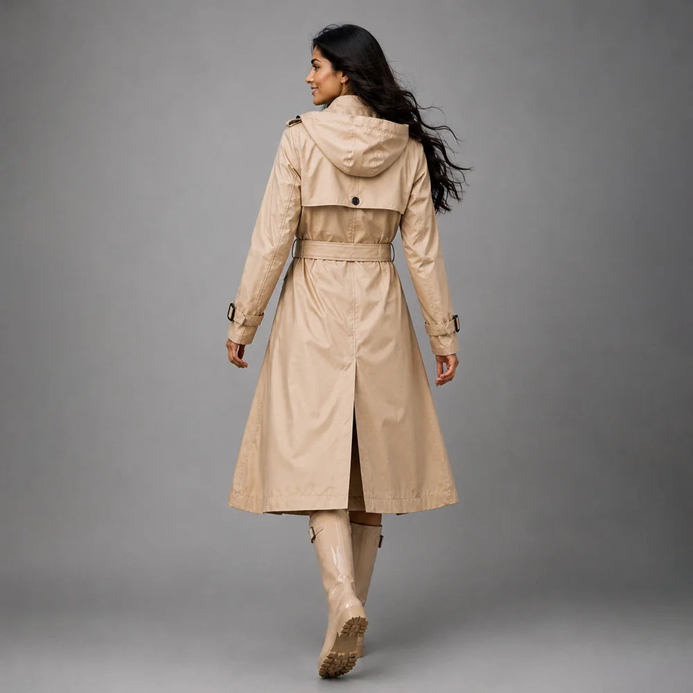 Cream Trench Coat Style Raincoat for Adults