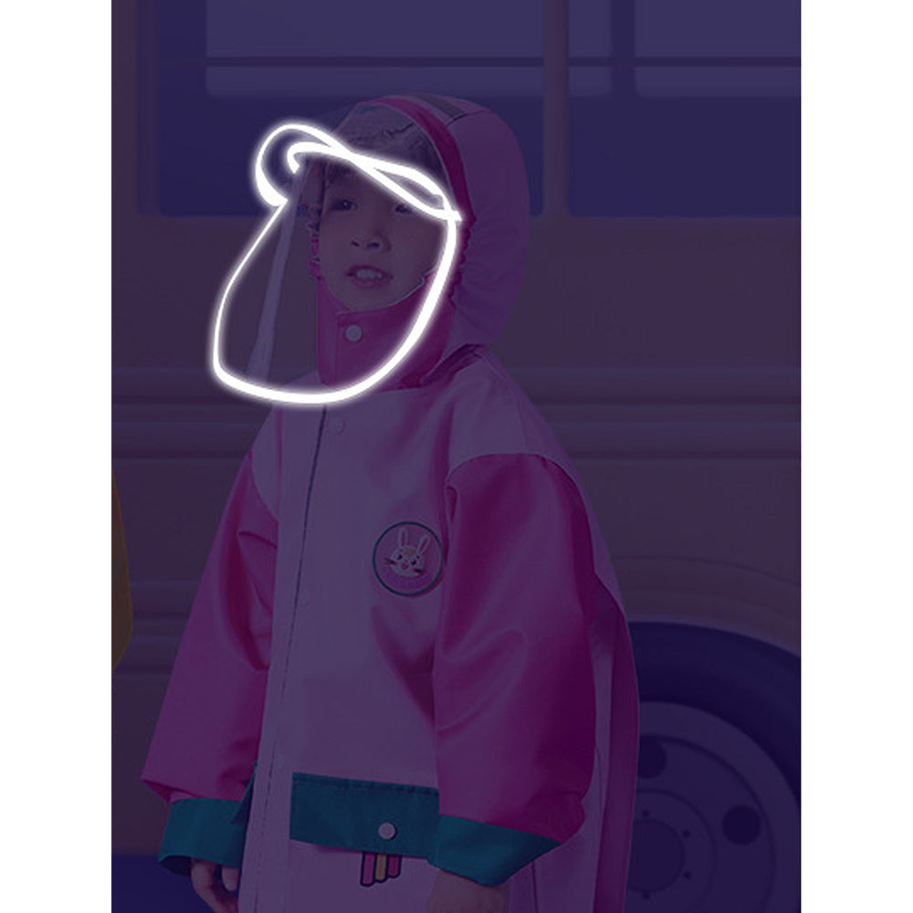 Pink Easter Bunny Knee Length Raincoat for kids