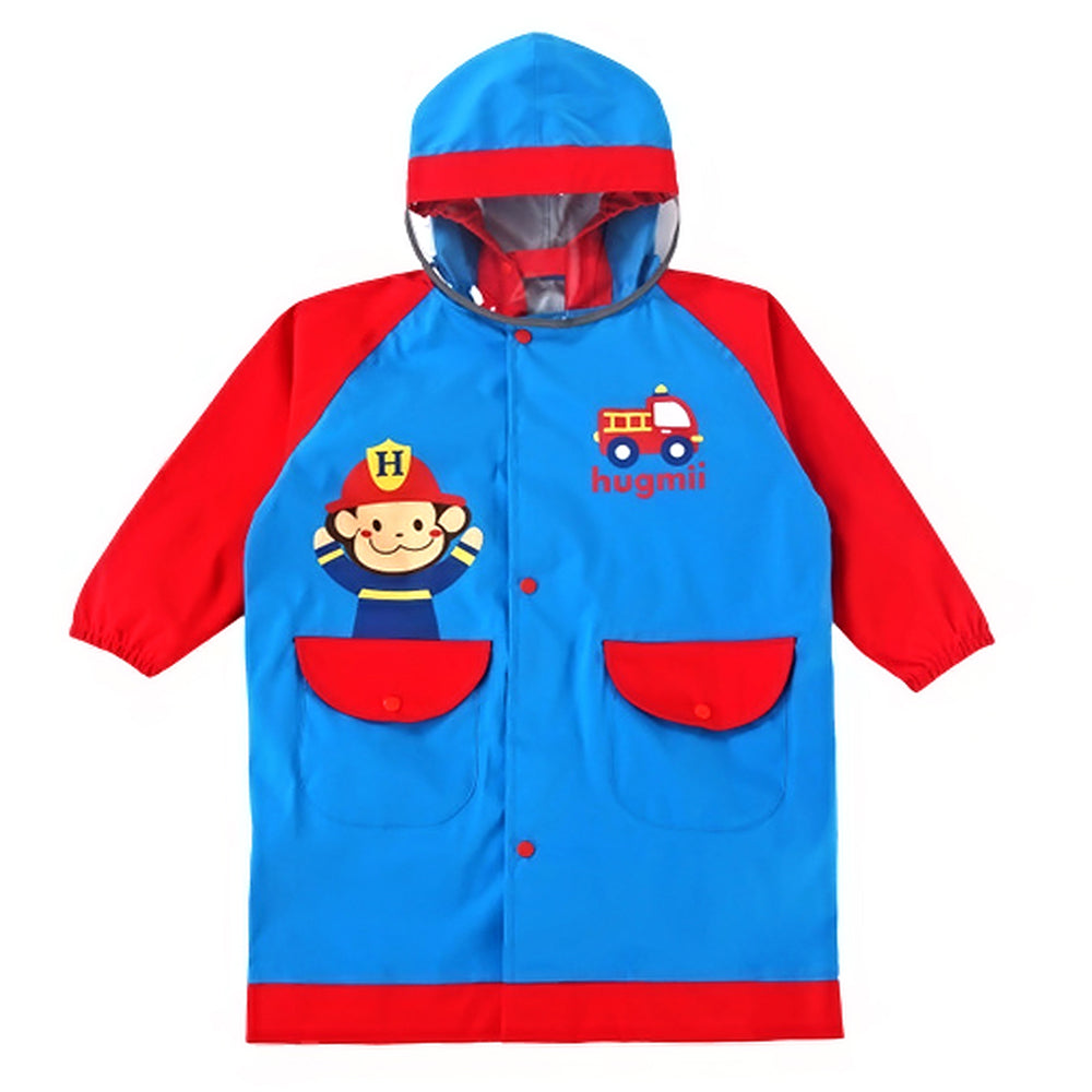 Fire Engine theme,Knee length Raincoat for Kids