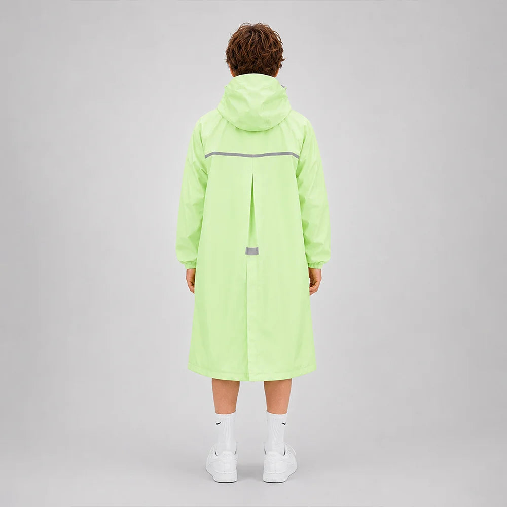 Green Pocket Patch long Length Raincoat for Adults