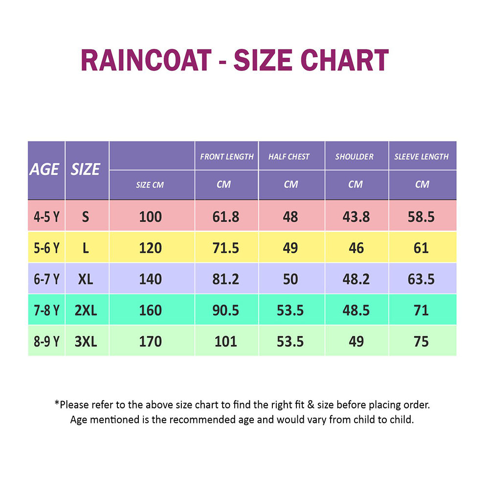 Minimal Mint & Blue Pocket Knee Length Raincoat for Kids & Teens