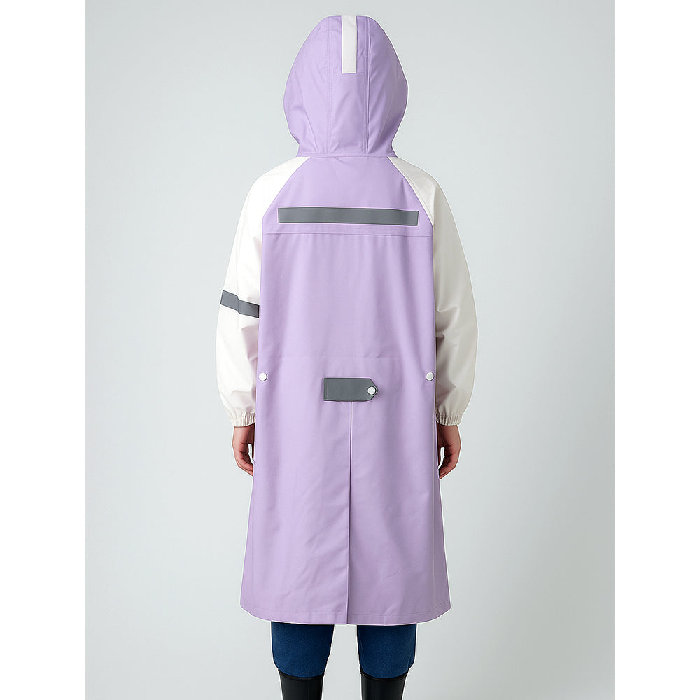 Purple Uni Cap Style Knee Length Raincoat for Kids & Teens