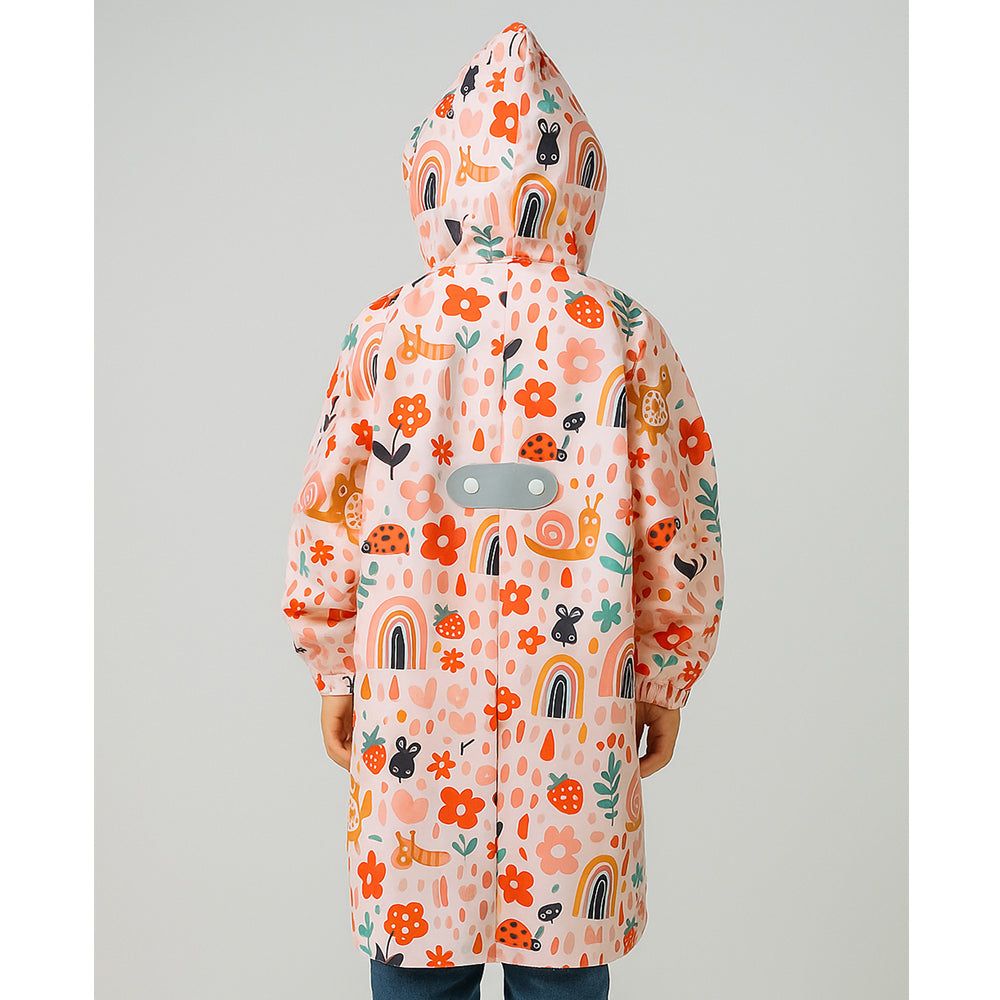 Rainy Garden Theme Knee length Raincoat for Kids