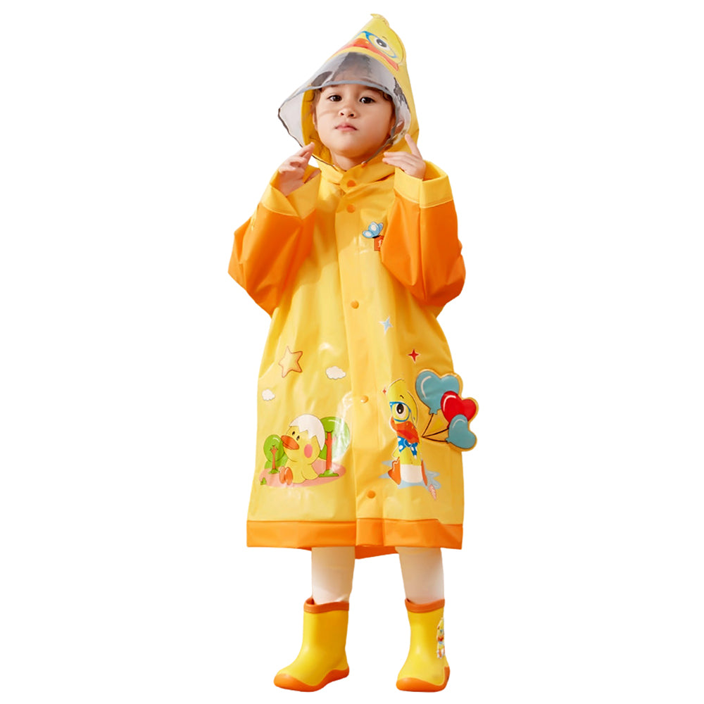 Orange & yellow 3D heart Ballon Raincoat for Kids