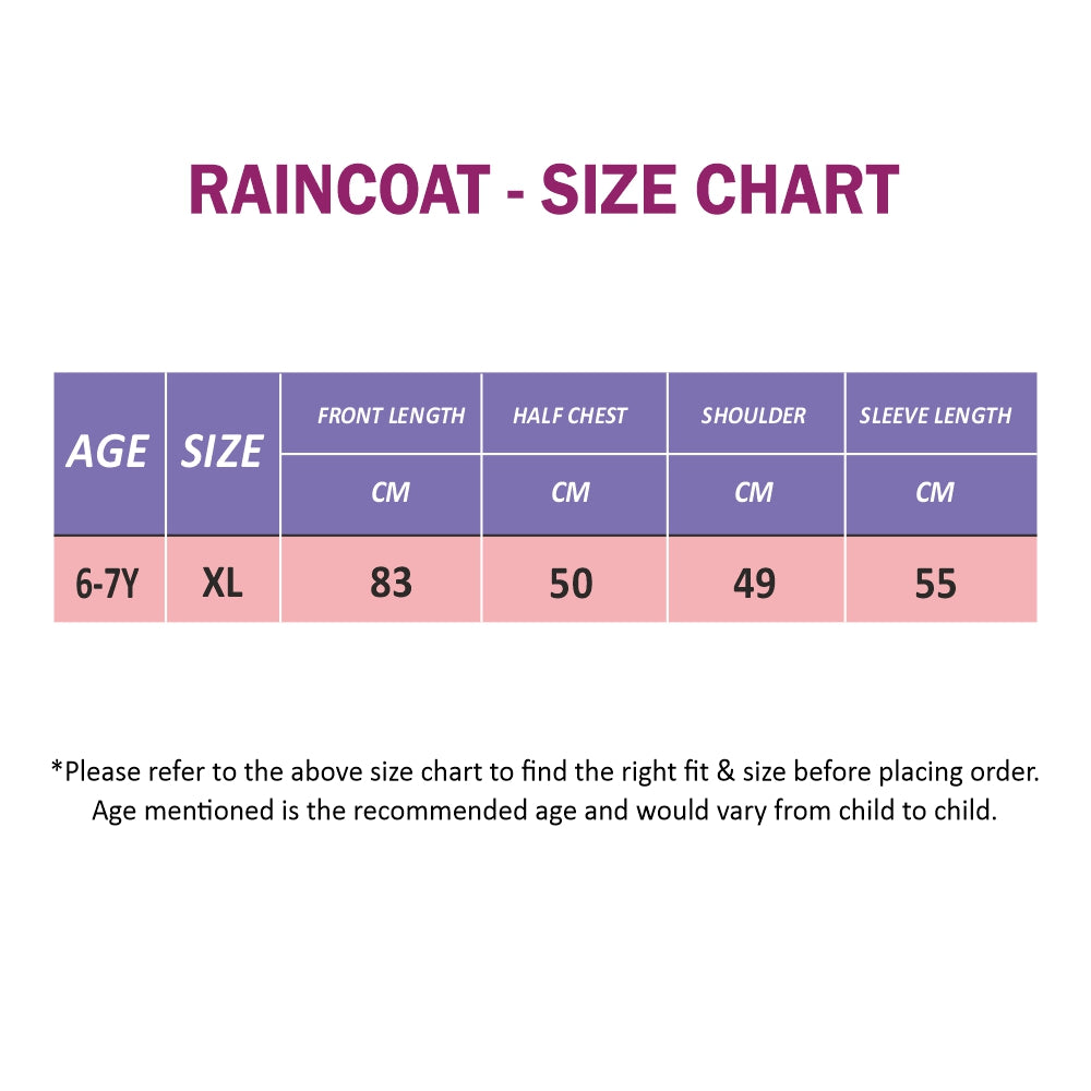 Dark Blue Sleeve, Blue Dual color Long style Raincoat for Kids