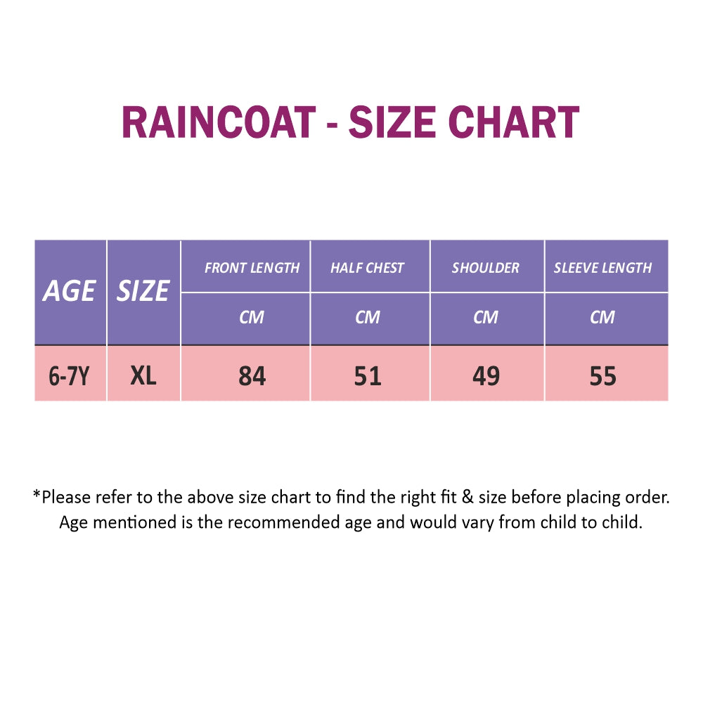Orange Sleeve Cream long style Raincoat for kids