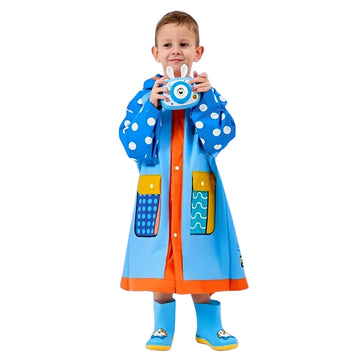 Robot Polka Raincoat for Kids -M