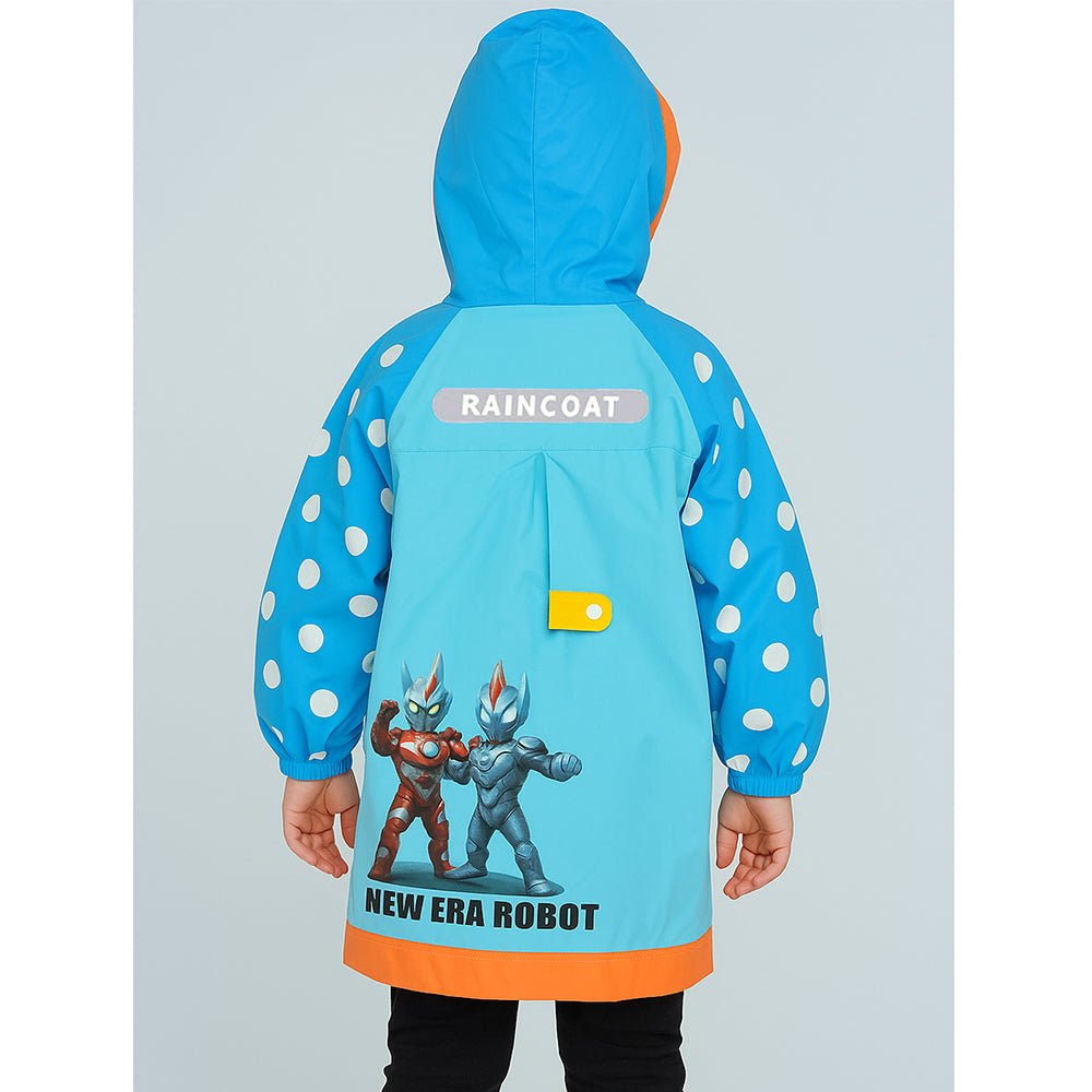 Robot Polka Raincoat for Kids -M