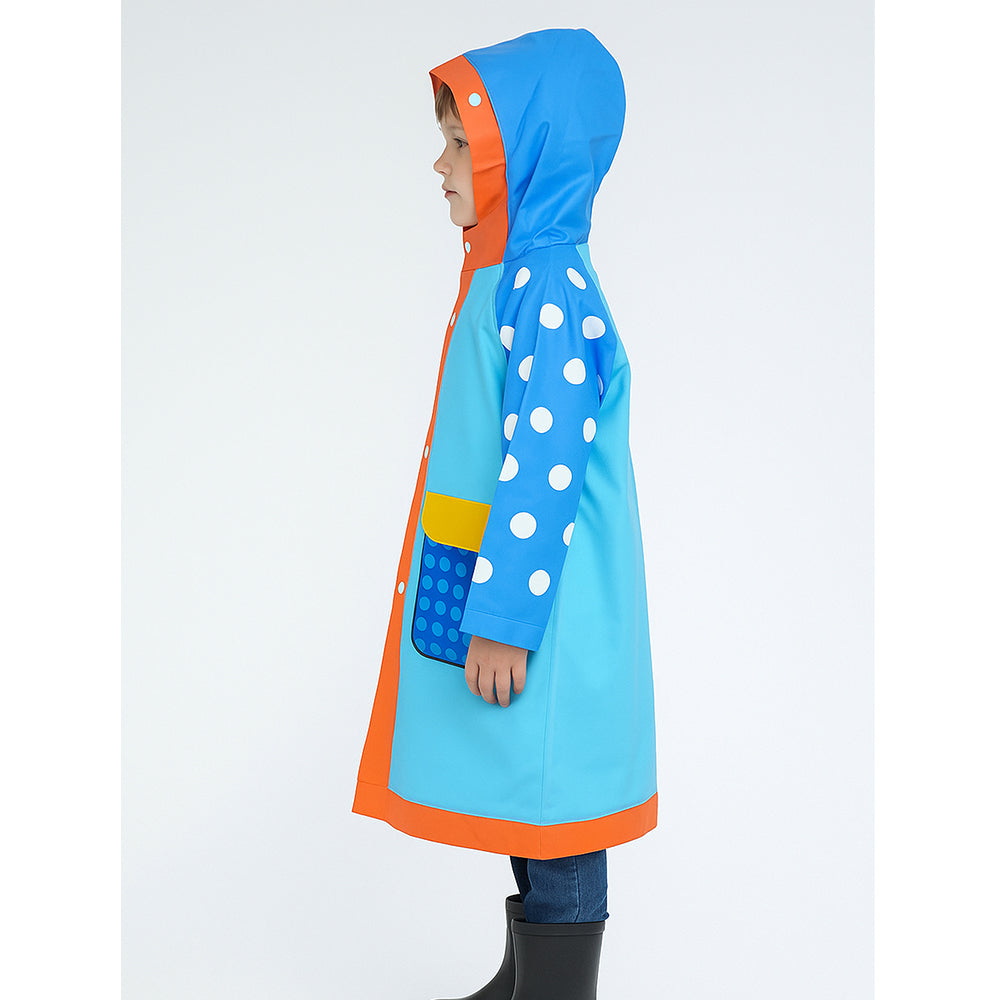 Robot Polka Raincoat for Kids -M