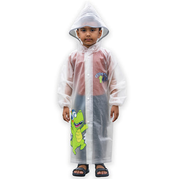 Translucent Dino Theme Raincoat for kids-2XL