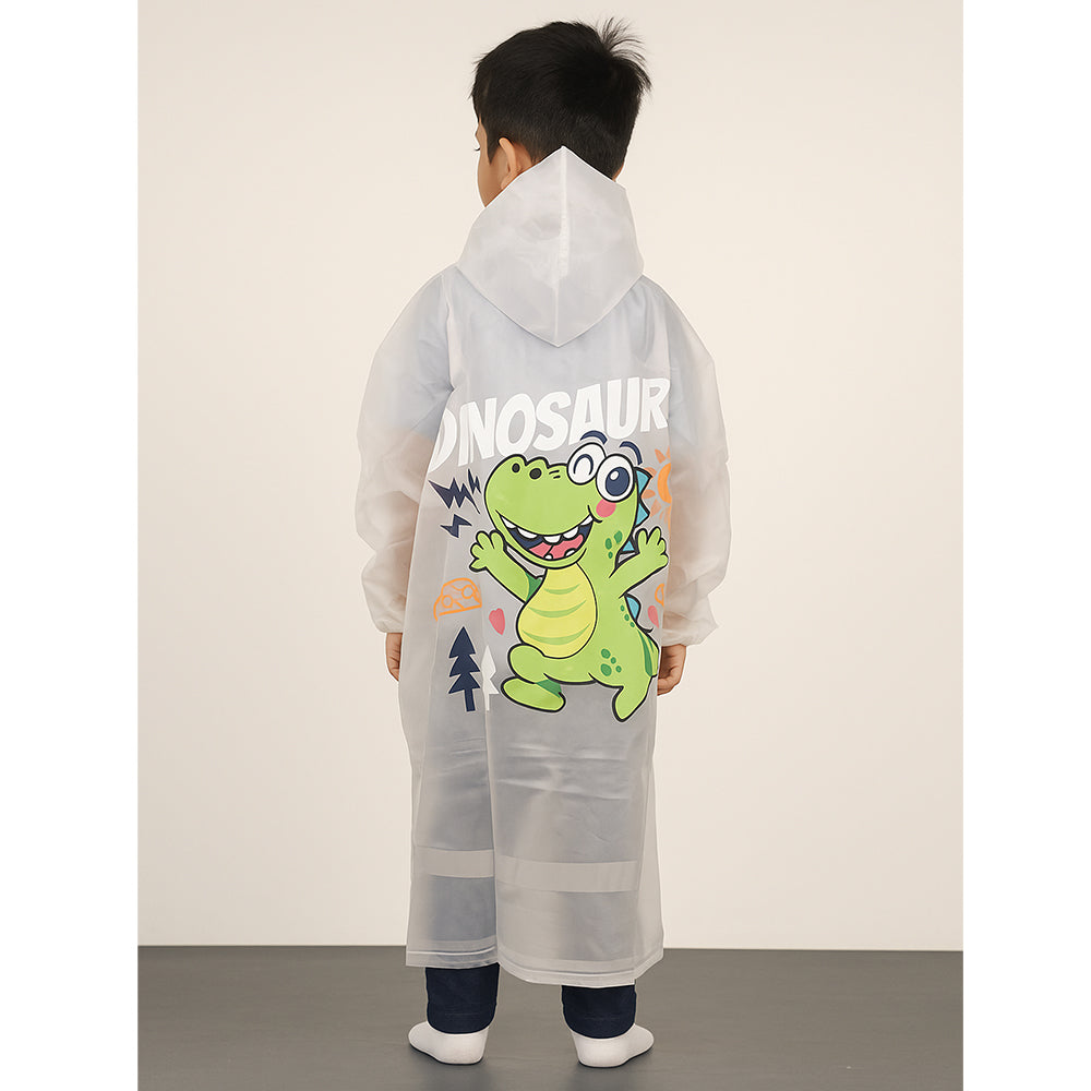 Translucent Dino Theme Raincoat for kids-2XL
