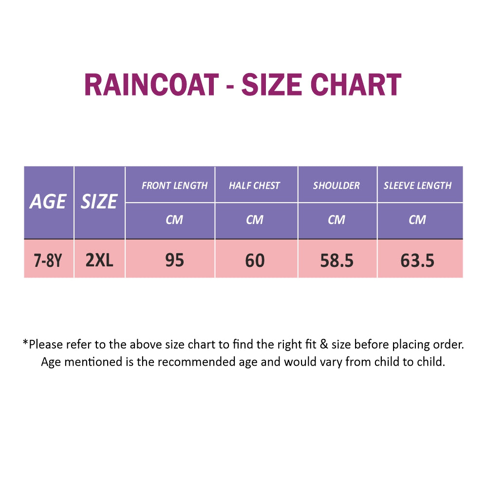 Translucent Dino Theme Raincoat for kids-2XL