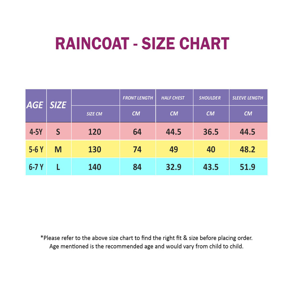 Teal Orange Lion knee length raincoat for kids