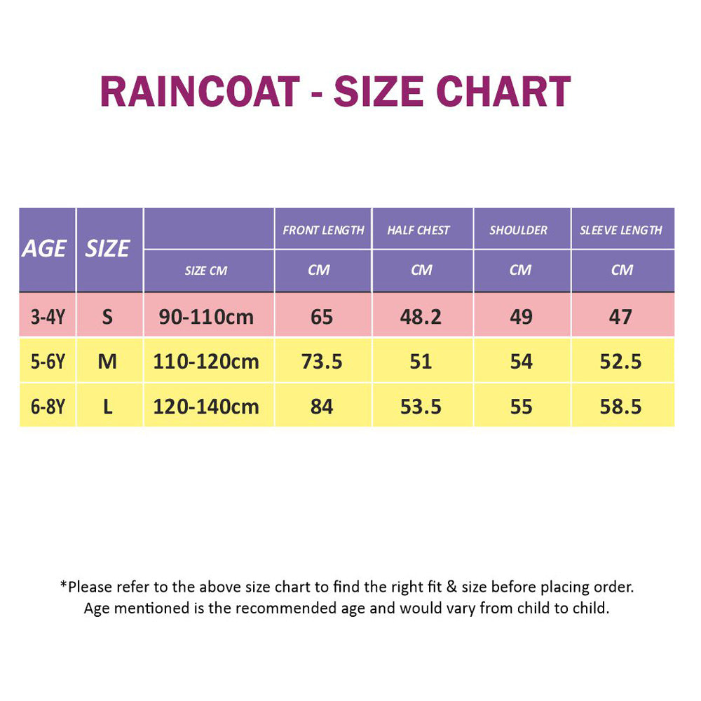 Unicorn Pink Bordered Translucent long style Raincoat for kids