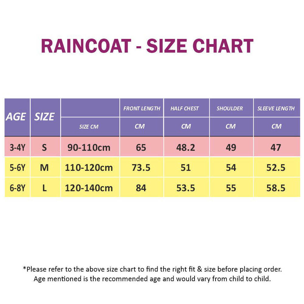 Tall Giraffe Yellow Bordered Translucent long style Raincoat for kids