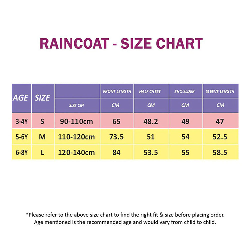 Tall Giraffe Yellow Bordered Translucent long style Raincoat for kids