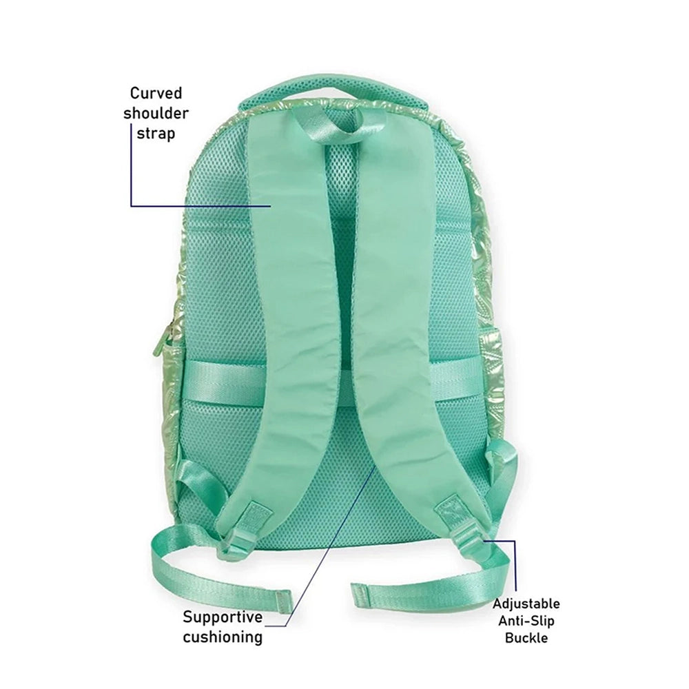 3 Pcs Shiny Mint Star Matching Backpack, Lunch Bag and Stationery Pouch Rakhi Gift Combo for Kids with Free Rakhi