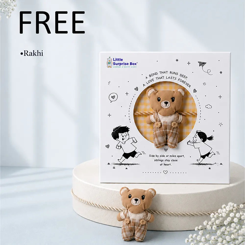 2 Pcs Elephant & Rocket Umbrella Rakhi Gift Combo for Kids with Free Rakhi