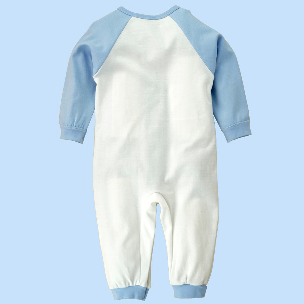Blue 3D Eared Elephant theme full sleeves jumpsuit Romper for tiny toddlers