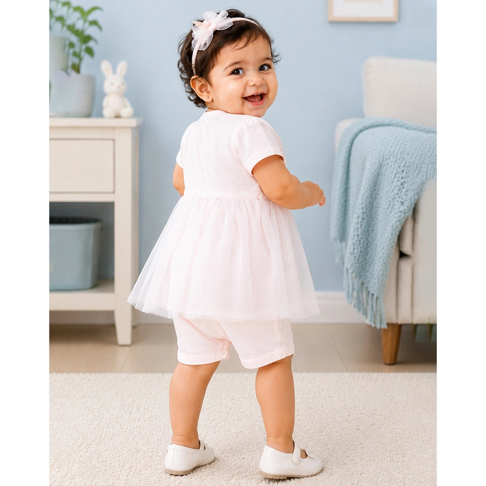 Bow Lace Frock-Style Romper for Tiny Toddlers
