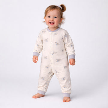 Cap Elephants, Full Sleeves Jumpsuit Romper for Tiny Toddlers