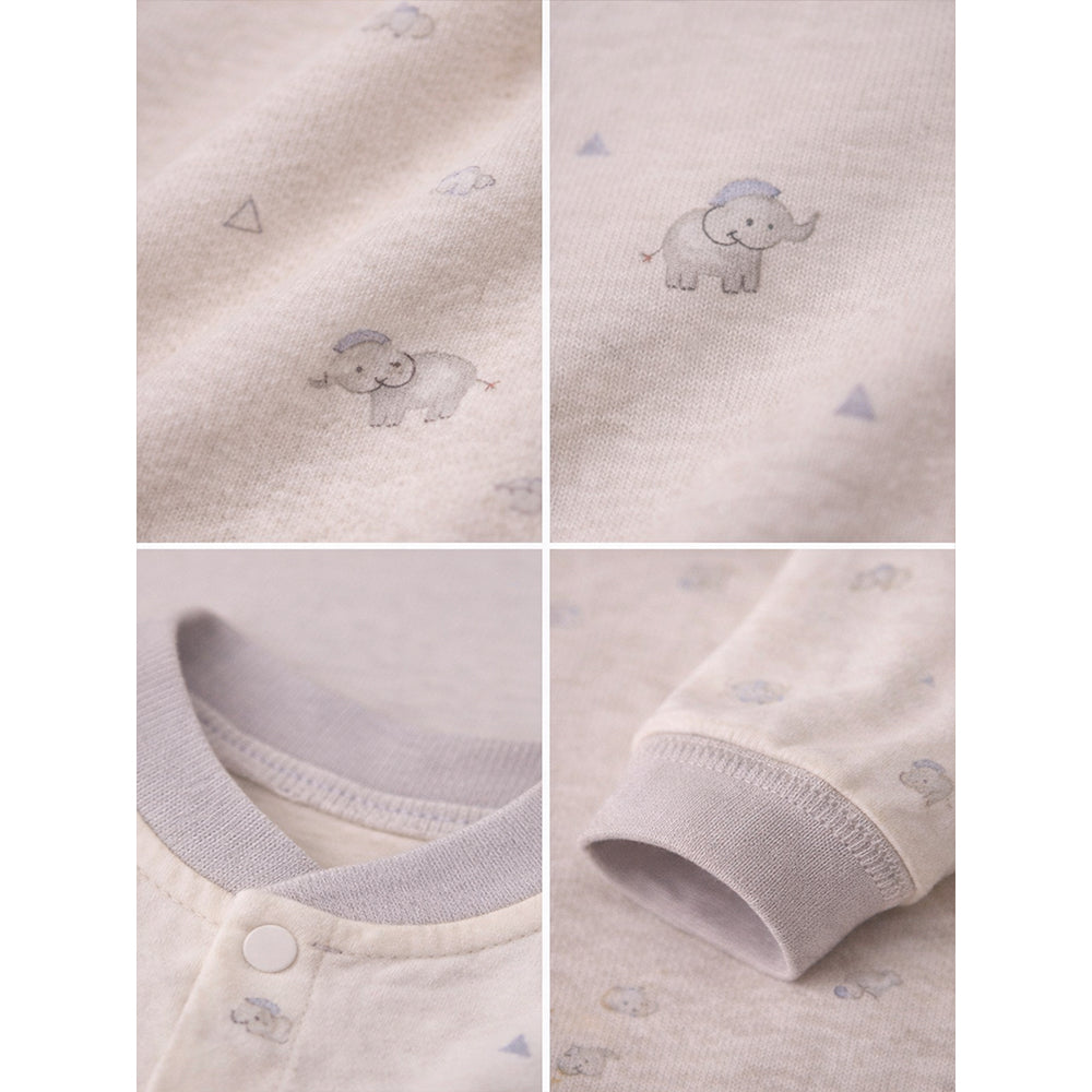 Cap Elephants, Full Sleeves Jumpsuit Romper for Tiny Toddlers