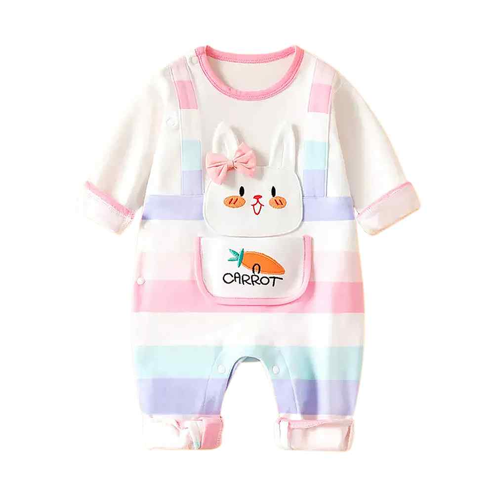 Carrot Rabbit theme full sleeves jumpsuit Romper for tiny toddlers