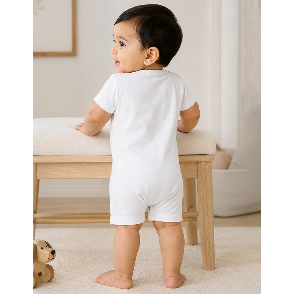 Cream & Grey Bow Waistcoat Romper for Tiny Toddlers