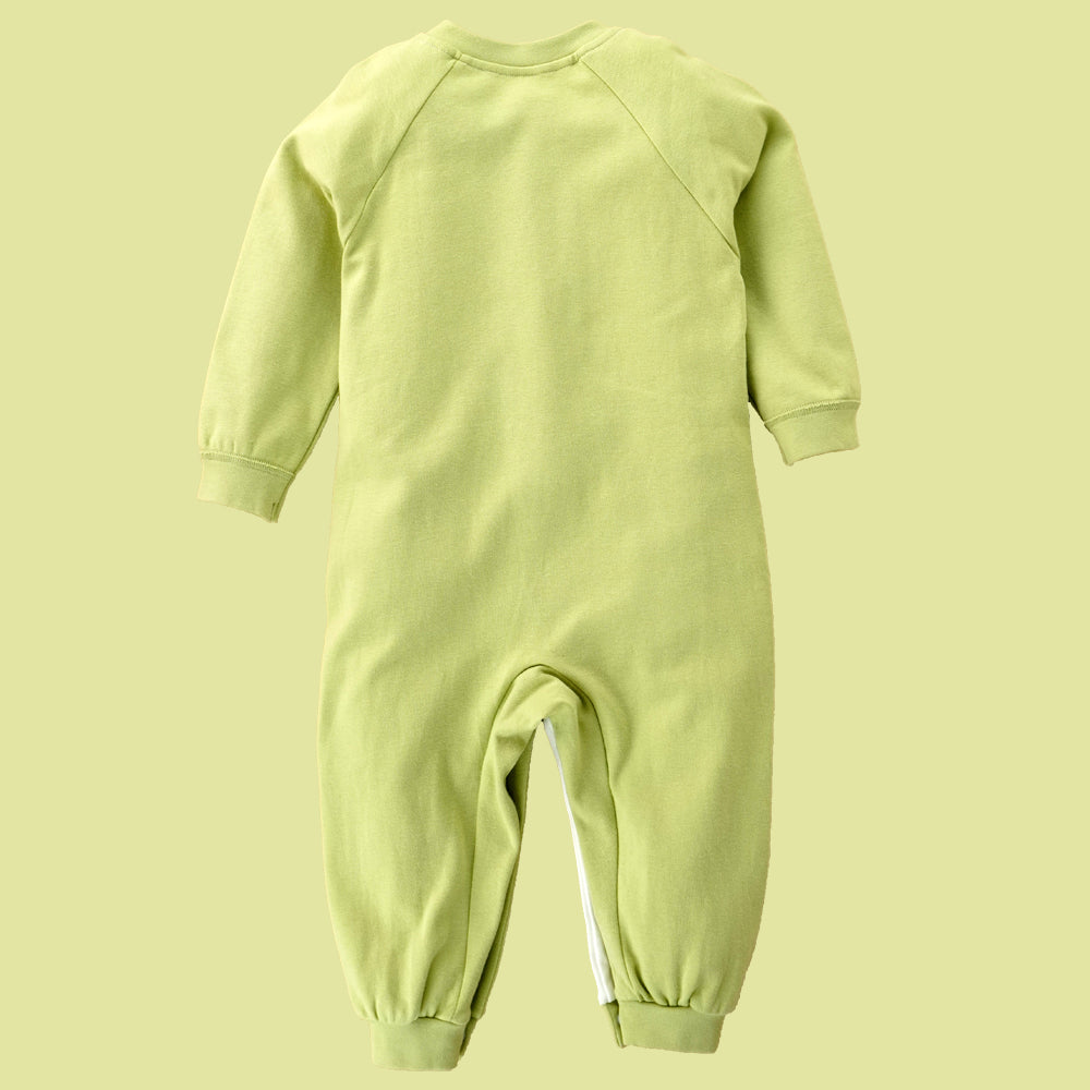 Green Panda full sleeves jumpsuit style Romper for Tiny Toddlers