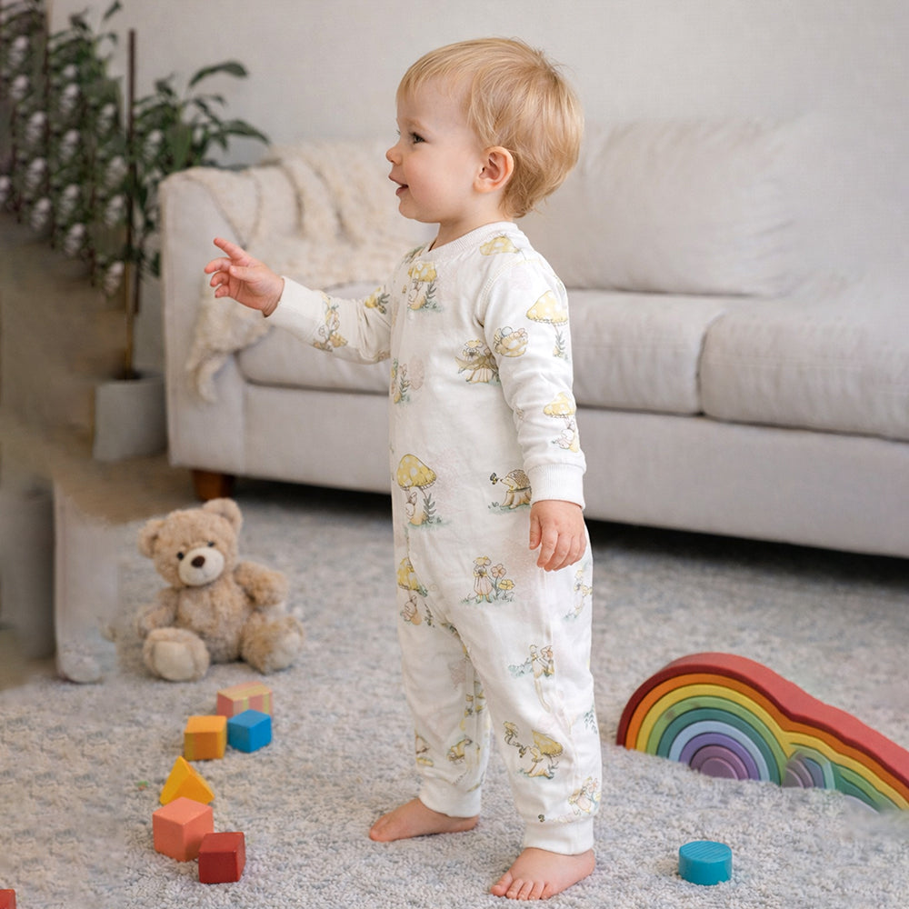 Cute Hedgehog, Full Sleeves Jumpsuit Romper for Tiny Toddlers