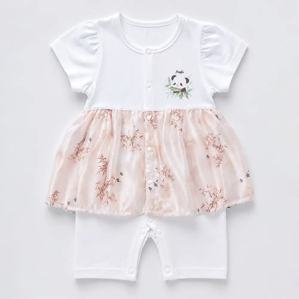Panda Bamboo Frock-Style Romper for Tiny Toddlers