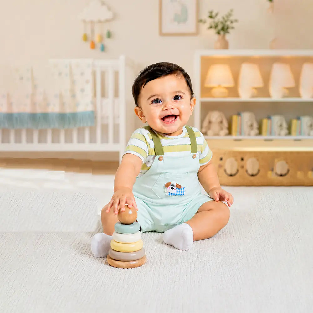 3D Puppy Pocket Suspender-Style Romper for Tiny Toddlers