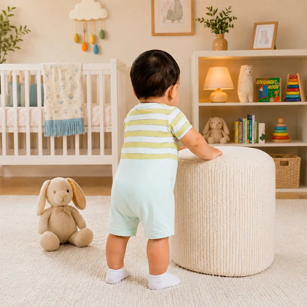 3D Puppy Pocket Suspender-Style Romper for Tiny Toddlers