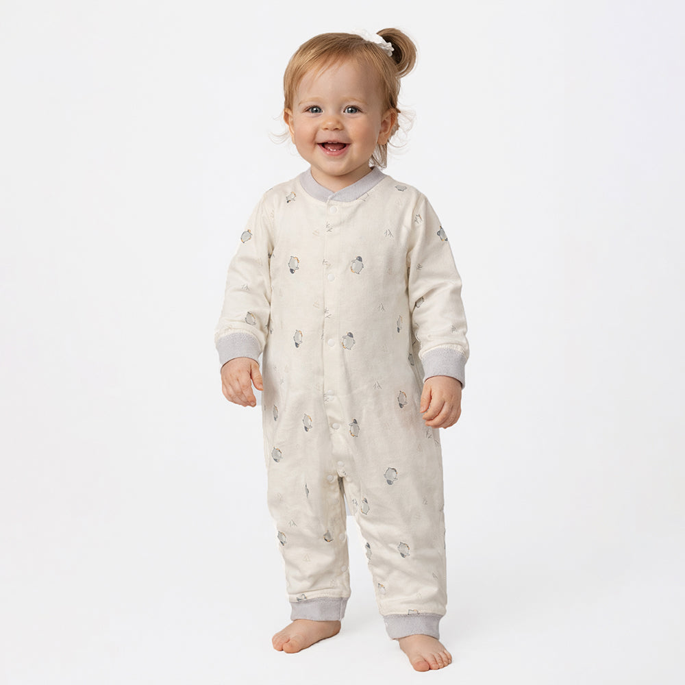 Small Penguins, Full Sleeves Jumpsuit Romper for Tiny Toddlers