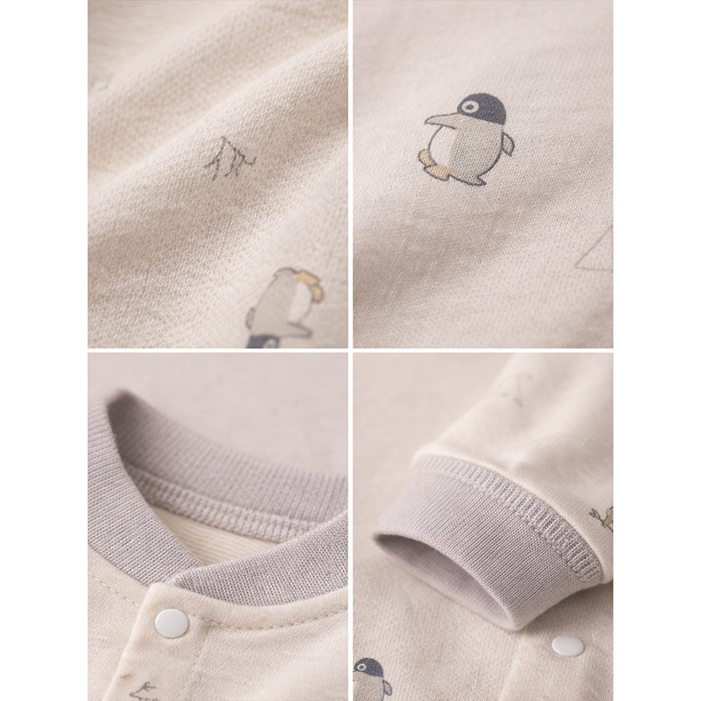 Small Penguins, Full Sleeves Jumpsuit Romper for Tiny Toddlers