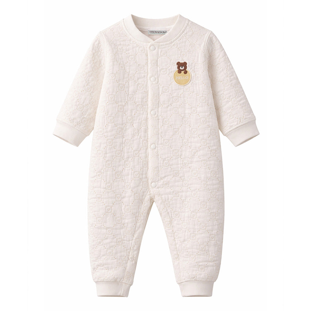 Hello Bear, Full Sleeves Jumpsuit Hoodie Romper for Tiny Toddlers