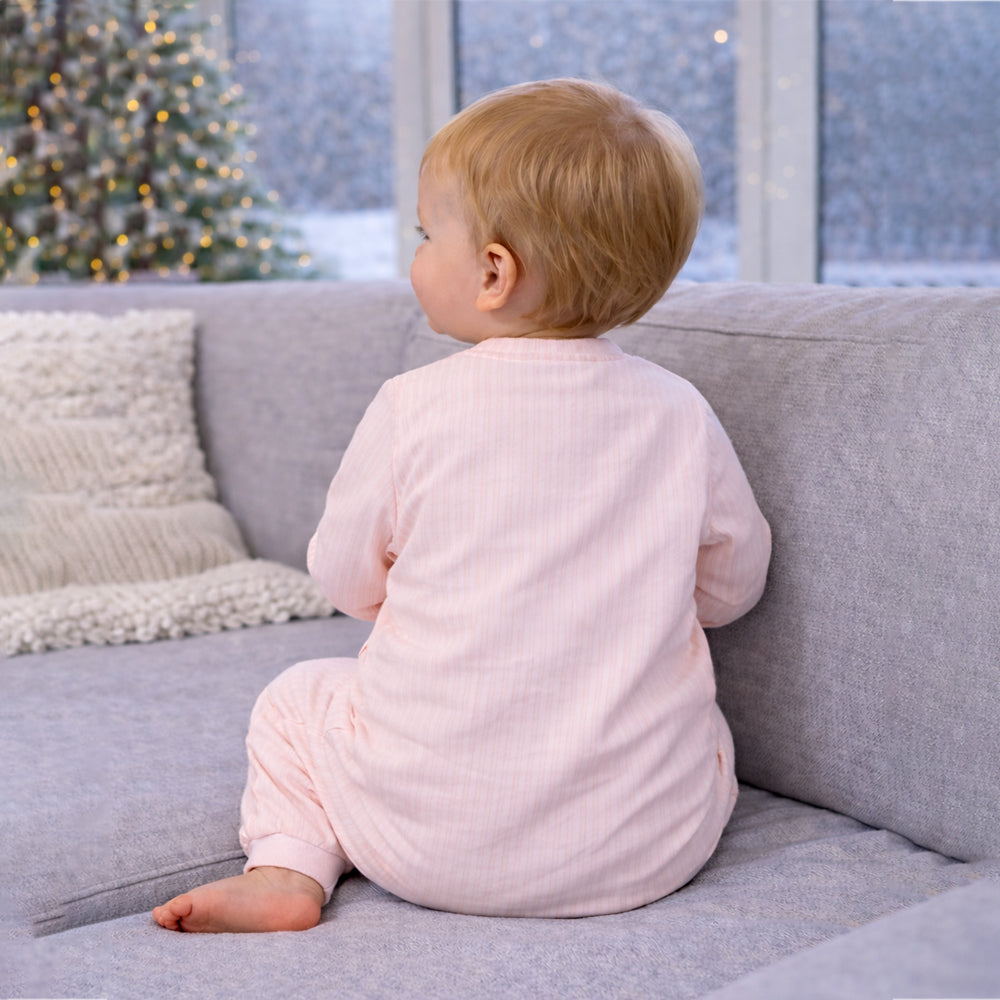Peach Cookie Patch Winter Full Sleeves Jumpsuit Romper for Tiny Toddlers