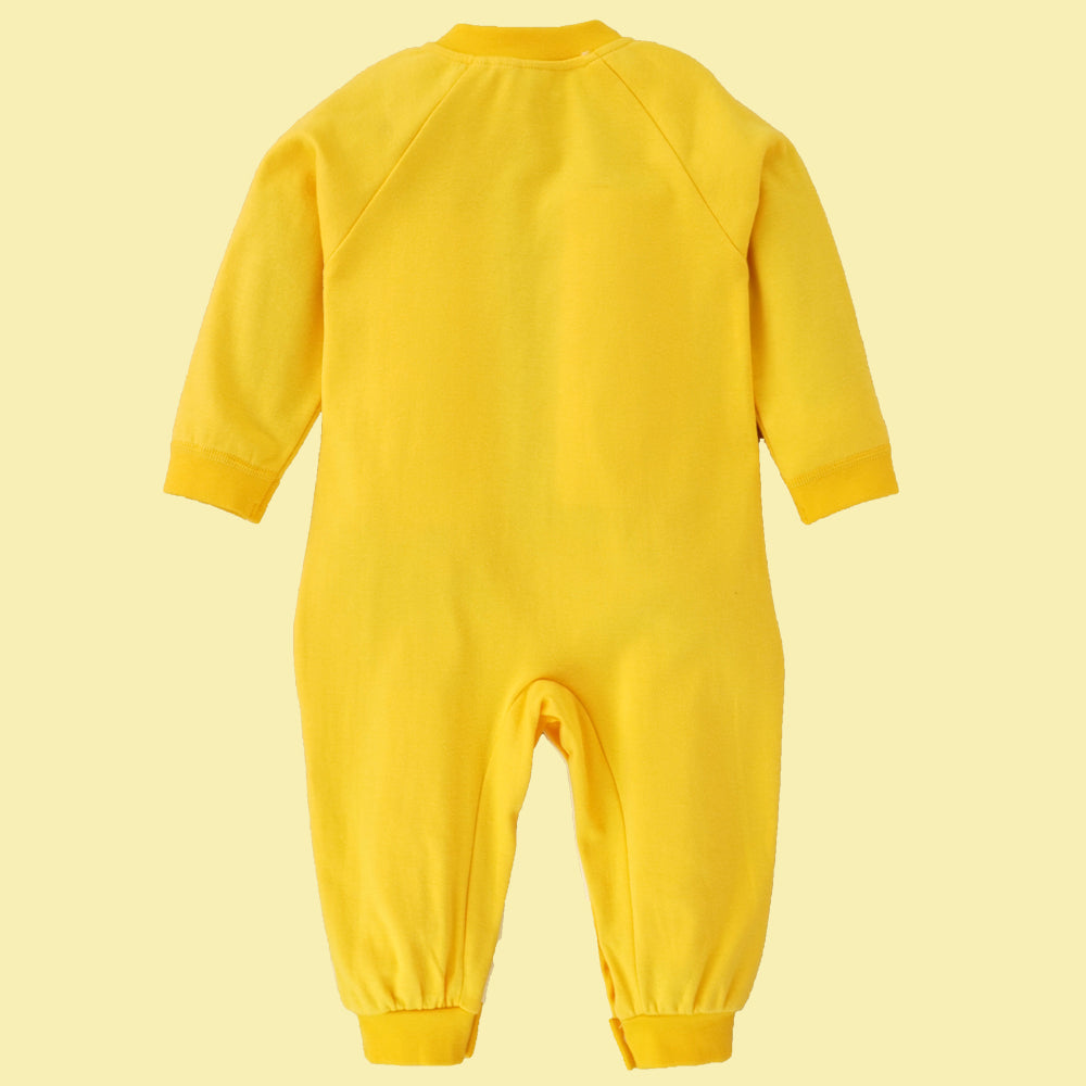 Yellow Baby Tiger Paws full sleeves jumpsuit style Romper for Tiny Toddlers