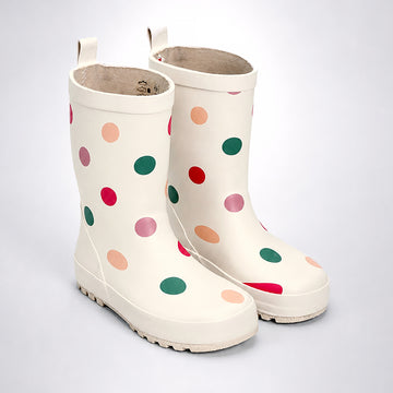 أحذية المطر المطاطية المرنة من Ms. Swiss Dots للأطفال الصغار والأطفال