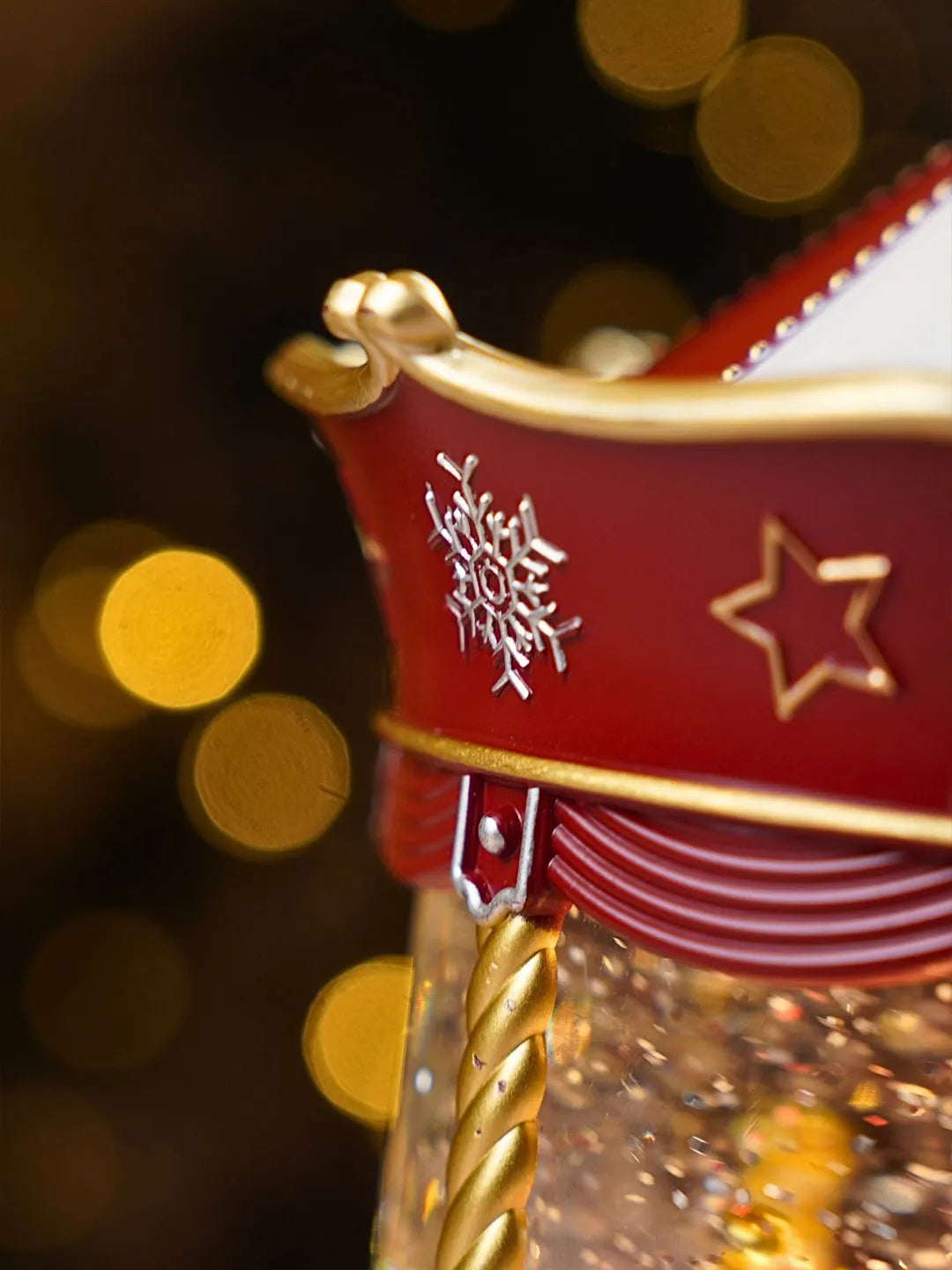 Santa Rotating Carousel, with Musical Glitter Water& Lights, Christmas Home Décor
