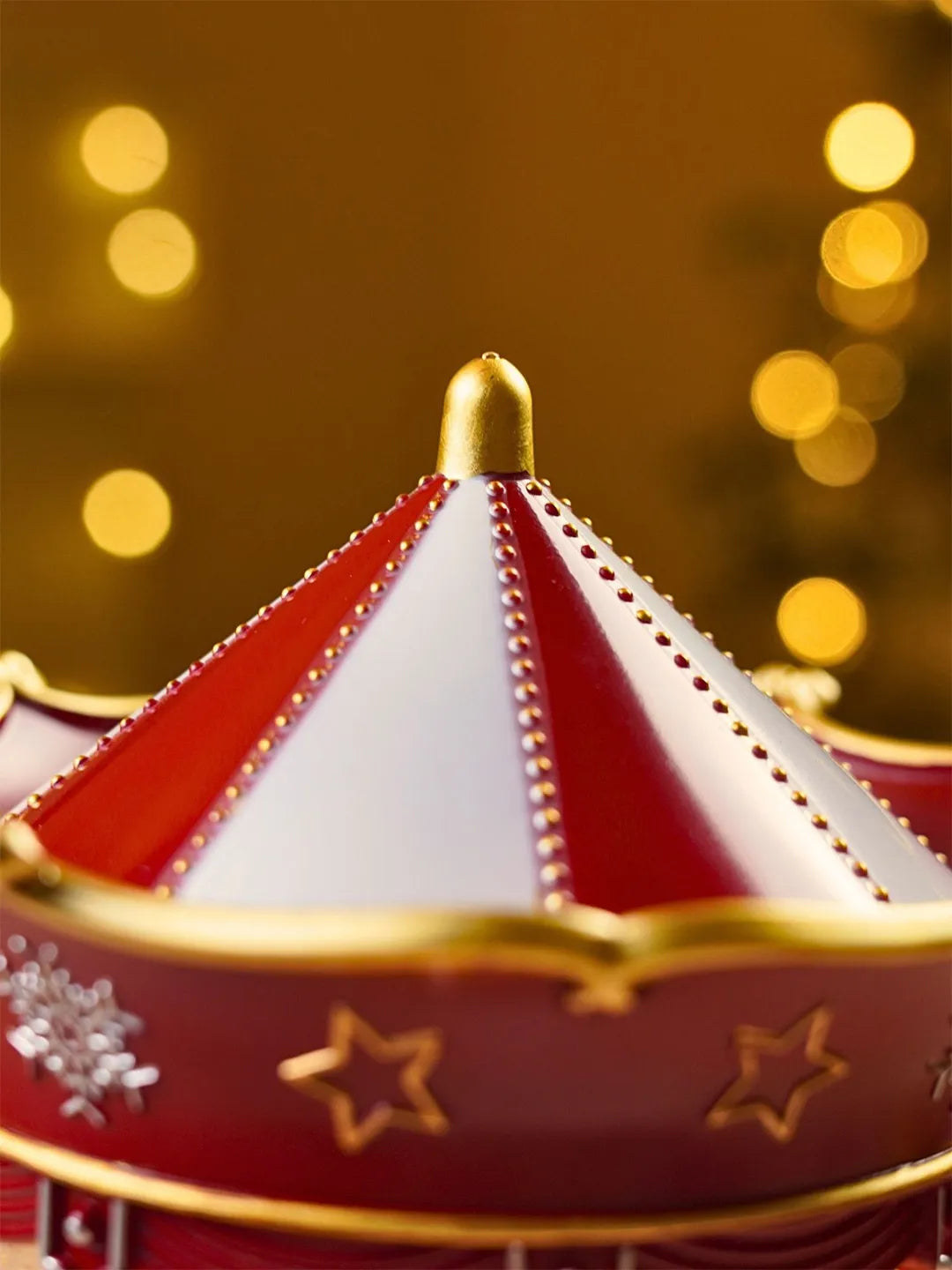 Santa Rotating Carousel, with Musical Glitter Water& Lights, Christmas Home Décor