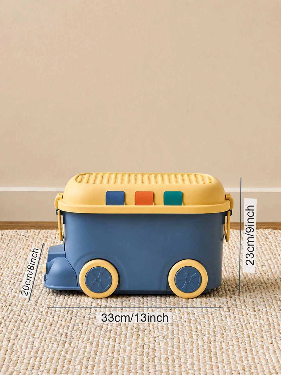 Blue Cartoon Toy Bus-Shaped Kids Mini Toys/Cars Storage Box