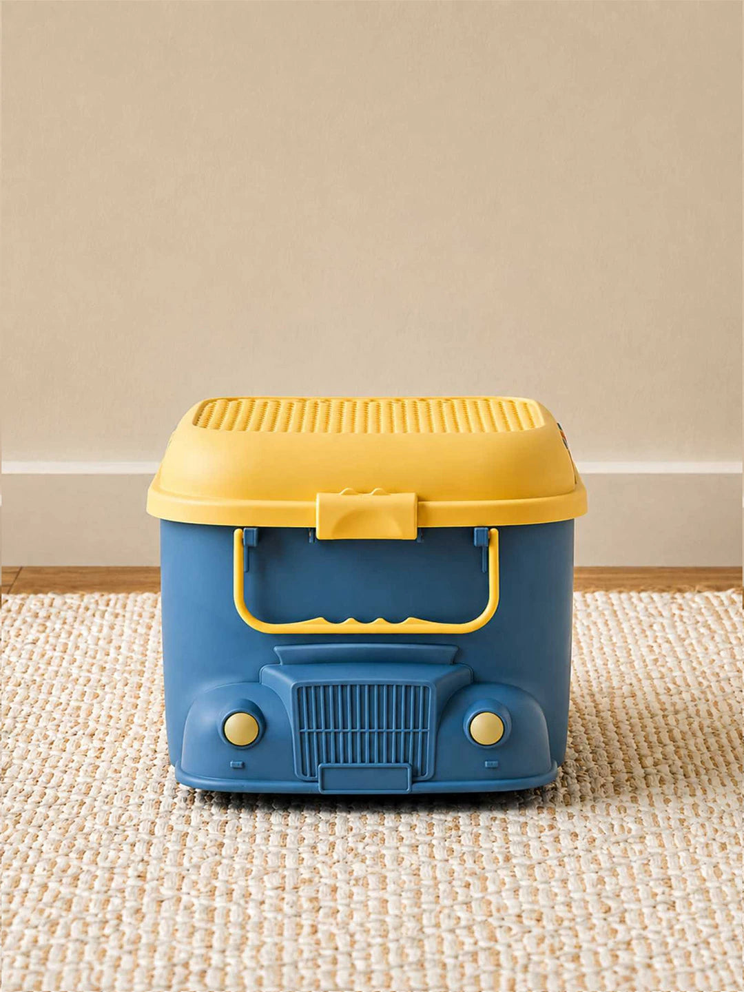 Blue Cartoon Toy Bus-Shaped Kids Mini Toys/Cars Storage Box